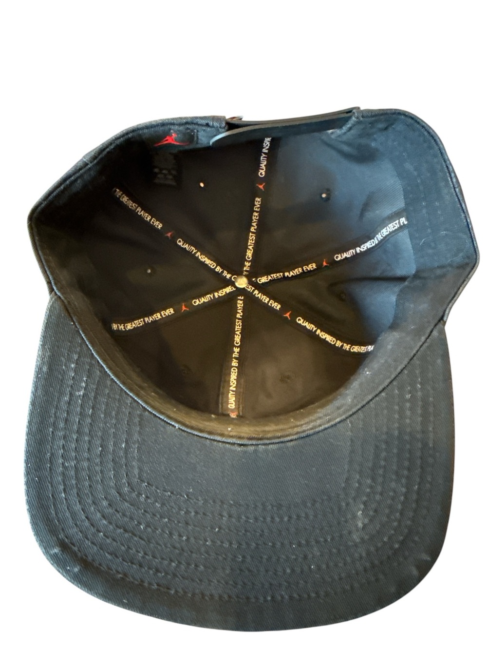 Nike Jordan Pro Elephant Ingot Black Snapback Hat with Gold Jumpman Emblem - Picture 4 of 5